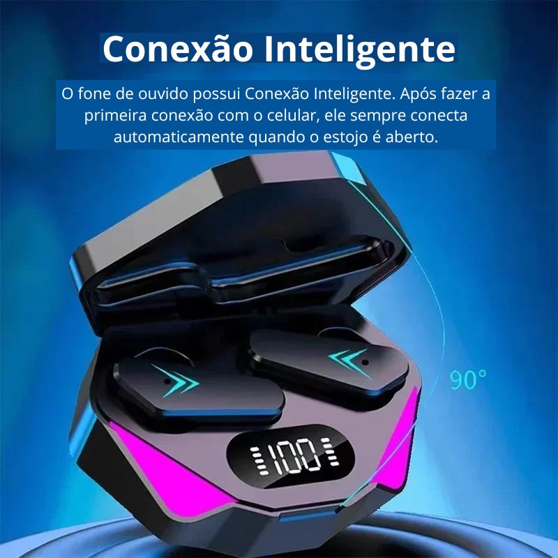 Fone de ouvido Gamer Bluetooth Tws X15 sem fio v5.1